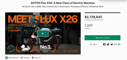 AOTOS Flux X26 Kickstarter Raises $2.74M | Electric Bike Campaign Recap