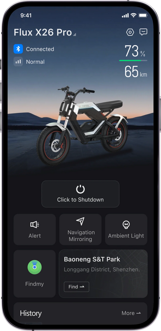 AOTOS app connected bike