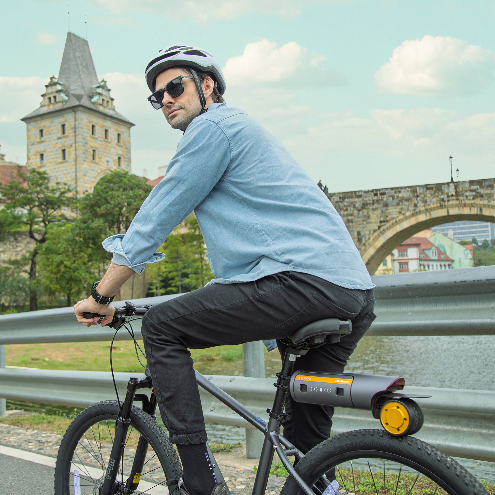 electric booster for bicycle AOTOS Booster – 43.5-Mile Range, Compact Power for Riders